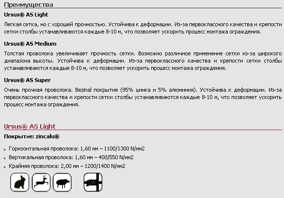 Ursus® ограждение для лесничества, железных дорог и магистралей
